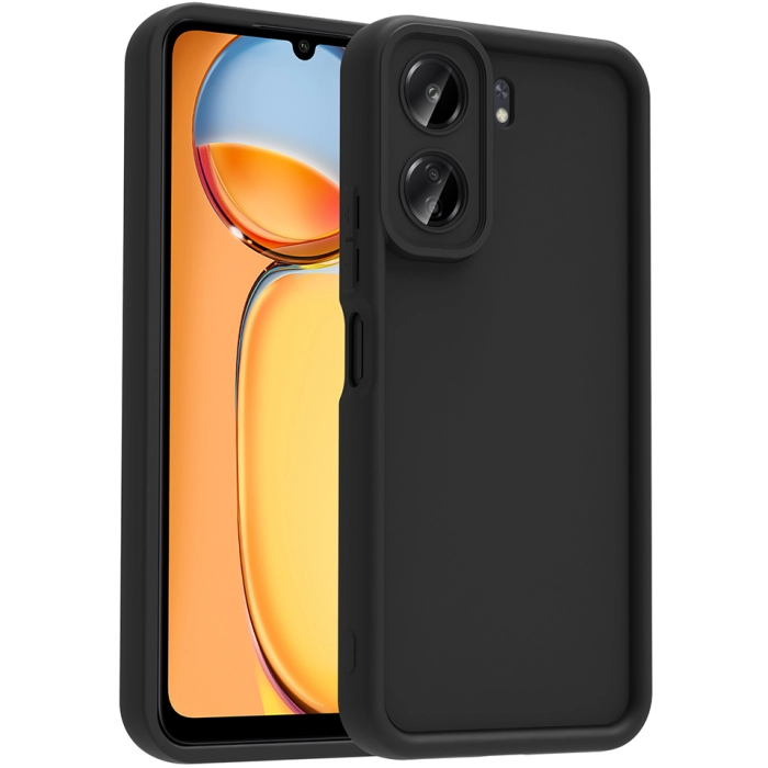 Xiaomi Redmi 13C ile Uyumlu Kılıf Kamera Korumalı Silikon Ananas Kapak - Siyah