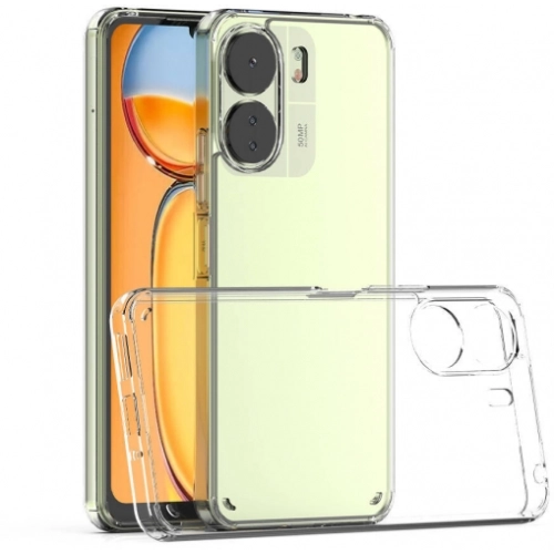 Xiaomi Redmi 13C Kılıf Lux Korumalı Kenarları Silikon Arkası Sert Coss Kapak - Şeffaf