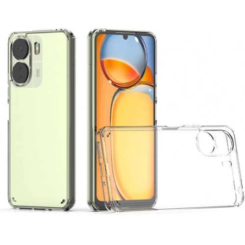 Xiaomi Redmi 13C Kılıf Lux Korumalı Kenarları Silikon Arkası Sert Coss Kapak - Şeffaf