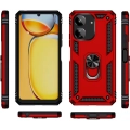 Xiaomi Redmi 13C Kılıf Silikon Zırhlı Standlı Yüzüklü Mıknatıslı Tank Kapak - Kırmızı