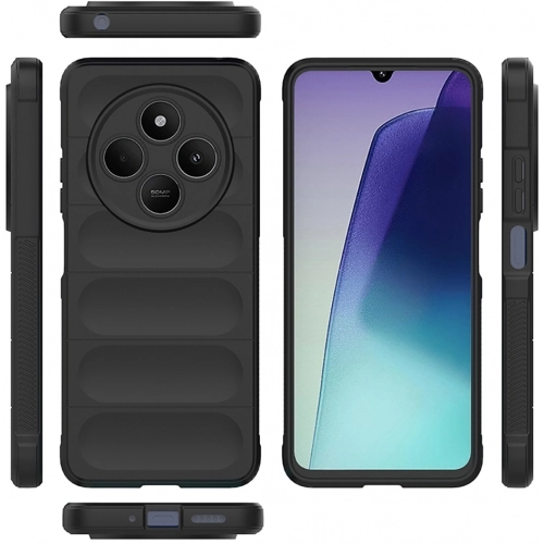 Xiaomi Redmi 14C 4G Kılıf Esnek TPU Oyuklu Arka Yüzey Tasarımlı Zore Etnik Silikon Kapak - Koyu Yeşil