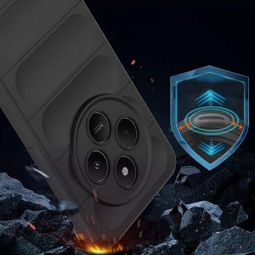 Xiaomi Redmi 14C 4G Kılıf Esnek TPU Oyuklu Arka Yüzey Tasarımlı Zore Etnik Silikon Kapak - Siyah