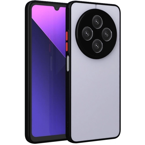 Xiaomi Redmi 14C 4G Kılıf Kamera Korumalı Arkası Şeffaf Mat Silikon Kapak - Siyah