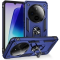 Xiaomi Redmi 14C 4G Kılıf Silikon Zırhlı Standlı Yüzüklü Mıknatıslı Tank Kapak - Mavi