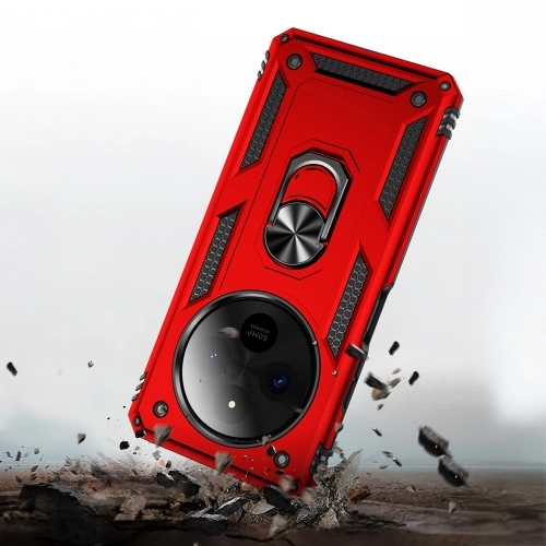 Xiaomi Redmi 14C 4G Kılıf Silikon Zırhlı Standlı Yüzüklü Mıknatıslı Tank Kapak - Siyah