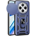 Xiaomi Redmi 14C 4G Kılıf Zırhlı Standlı Silikon Sürgülü Kamera Korumalı Tank Kapak - Mavi