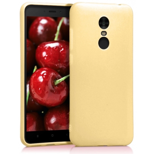 Xiaomi Redmi 5 Plus Kılıf İnce Soft Mat Renkli Esnek Silikon Kapak - Gold