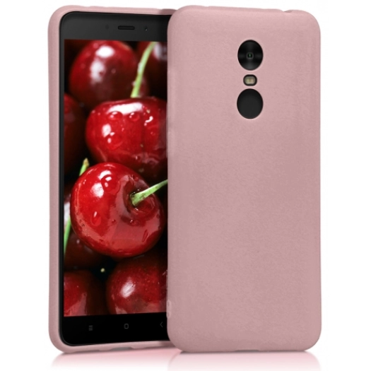 Xiaomi Redmi 5 Plus Kılıf İnce Soft Mat Renkli Esnek Silikon Kapak - Rose Gold