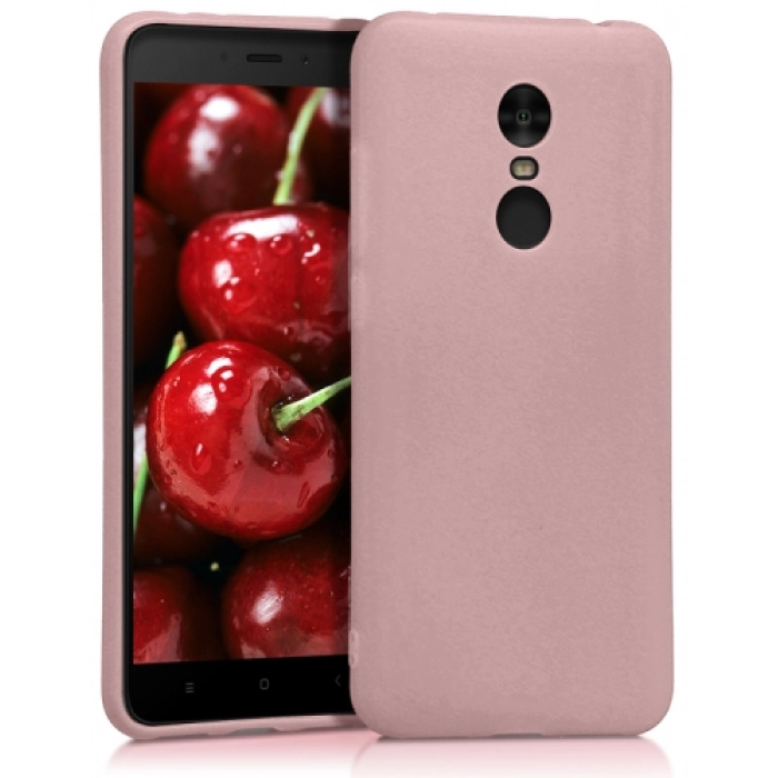 Xiaomi Redmi 5 Plus Kılıf İnce Soft Mat Renkli Esnek Silikon Kapak - Rose Gold