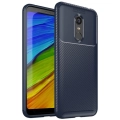 Xiaomi Redmi 5 Plus Kılıf Silikon Parmak İzi Bırakmayan Karbon Soft Negro Kapak - Lacivert