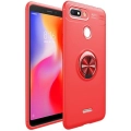 Xiaomi Redmi 6A Kılıf Renkli Silikon Yüzüklü Standlı Auto Focus Ravel Kapak - Kırmızı