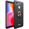 Xiaomi Redmi 6A Kılıf Renkli Silikon Yüzüklü Standlı Auto Focus Ravel Kapak - Rose Gold