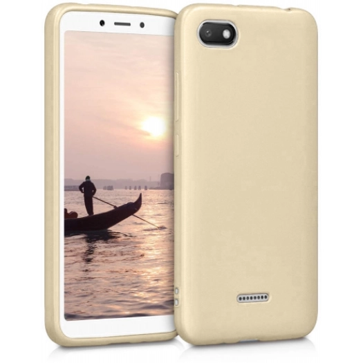 Xiaomi Redmi 6A Kılıf İnce Soft Mat Renkli Esnek Silikon Kapak - Gold