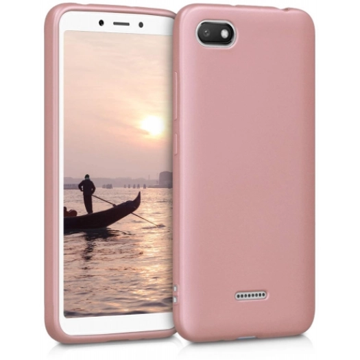Xiaomi Redmi 6A Kılıf İnce Soft Mat Renkli Esnek Silikon Kapak - Rose Gold