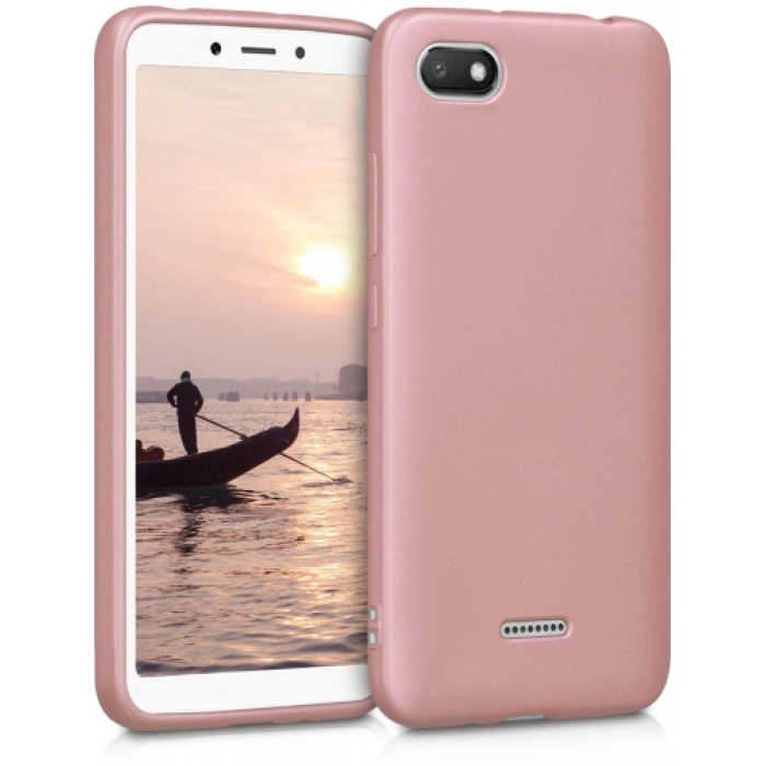Xiaomi Redmi 6A Kılıf İnce Soft Mat Renkli Esnek Silikon Kapak - Rose Gold