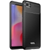 Xiaomi Redmi 6A Kılıf Silikon Parmak İzi Bırakmayan Karbon Soft Negro Kapak - Siyah