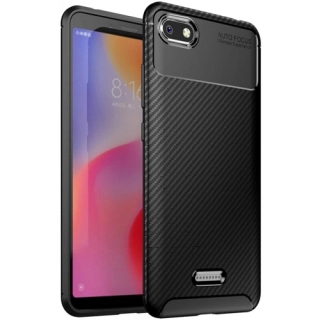 Xiaomi Redmi 6A Kılıf Silikon Parmak İzi Bırakmayan Karbon Soft Negro Kapak - Siyah