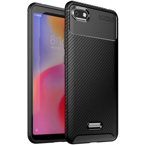 Xiaomi Redmi 6A Kılıf Silikon Parmak İzi Bırakmayan Karbon Soft Negro Kapak - Siyah