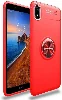 Xiaomi Redmi 7A Kılıf Auto Focus Serisi Soft Premium Standlı Yüzüklü Kapak - Kırmızı