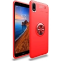 Xiaomi Redmi 7A Kılıf Renkli Silikon Yüzüklü Standlı Auto Focus Ravel Kapak - Kırmızı