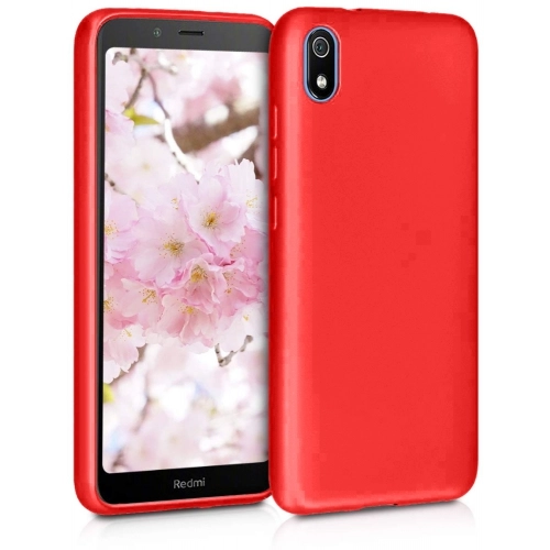 Xiaomi Redmi 7A Kılıf İnce Soft Mat Renkli Esnek Silikon Kapak - Kırmızı