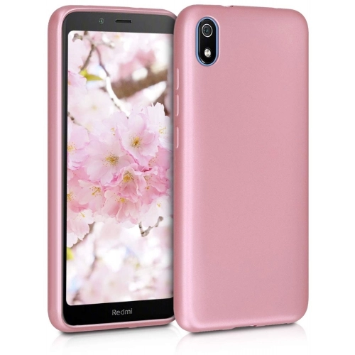 Xiaomi Redmi 7A Kılıf İnce Soft Mat Renkli Esnek Silikon Kapak - Rose Gold
