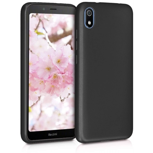 Xiaomi Redmi 7A Kılıf İnce Soft Mat Renkli Esnek Silikon Kapak - Siyah