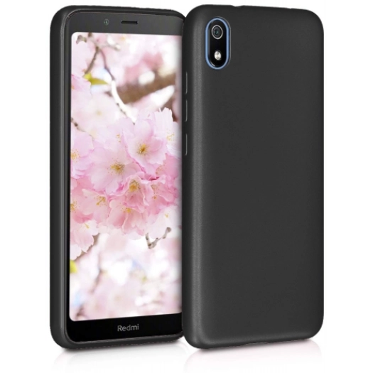 Xiaomi Redmi 7A Kılıf İnce Soft Mat Renkli Esnek Silikon Kapak - Siyah