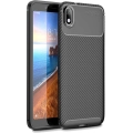 Xiaomi Redmi 7A Kılıf Silikon Parmak İzi Bırakmayan Karbon Soft Negro Kapak - Siyah