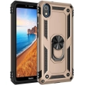 Xiaomi Redmi 7A Kılıf Silikon Zırhlı Standlı Yüzüklü Mıknatıslı Tank Kapak - Gold