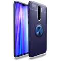 Xiaomi Redmi 8 Kılıf Renkli Silikon Yüzüklü Standlı Auto Focus Ravel Kapak - Mavi