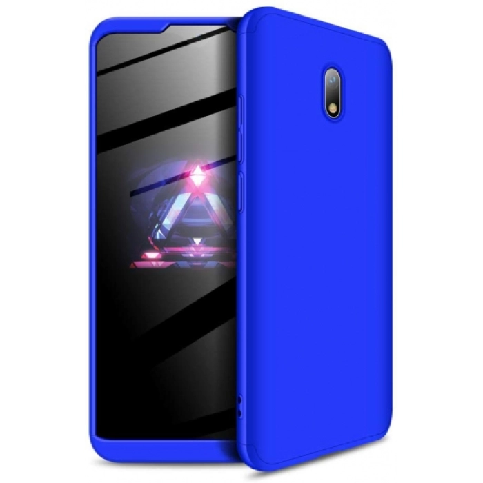 Xiaomi Redmi 8A Kılıf 3 Parçalı 360 Tam Korumalı Rubber AYS Kapak  - Mavi