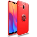 Xiaomi Redmi 8A Kılıf Renkli Silikon Yüzüklü Standlı Auto Focus Ravel Kapak - Kırmızı