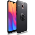 Xiaomi Redmi 8A Kılıf Renkli Silikon Yüzüklü Standlı Auto Focus Ravel Kapak - Siyah