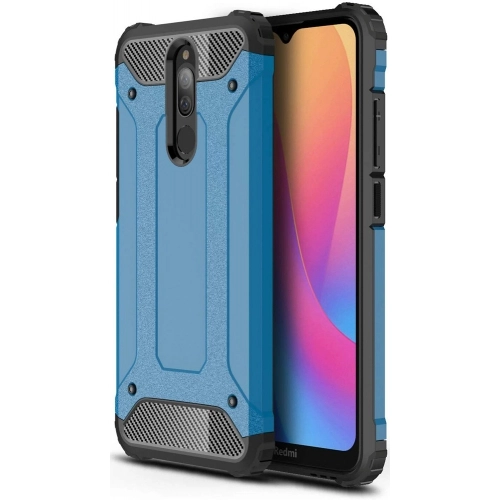 Xiaomi Redmi 8A Kılıf Zırhlı Tank Crash Silikon Kapak - Mavi
