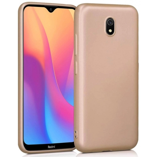 Xiaomi Redmi 8A Kılıf İnce Soft Mat Renkli Esnek Silikon Kapak - Gold