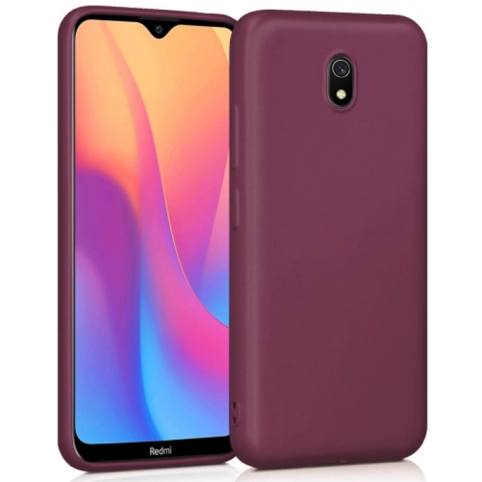Xiaomi Redmi 8A Kılıf İnce Soft Mat Renkli Esnek Silikon Kapak - Mürdüm