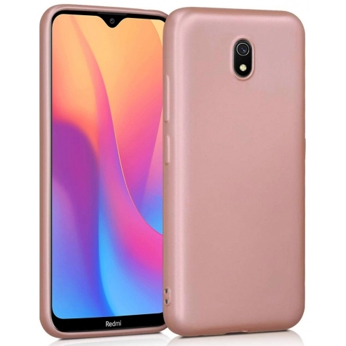 Xiaomi Redmi 8A Kılıf İnce Soft Mat Renkli Esnek Silikon Kapak - Rose Gold