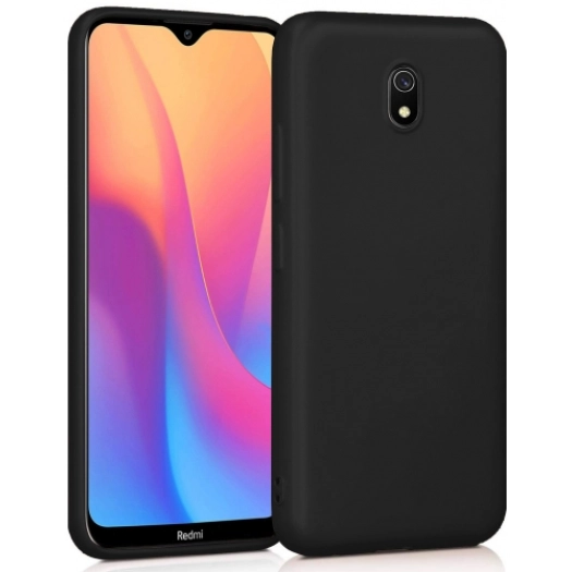 Xiaomi Redmi 8A Kılıf İnce Soft Mat Renkli Esnek Silikon Kapak - Siyah