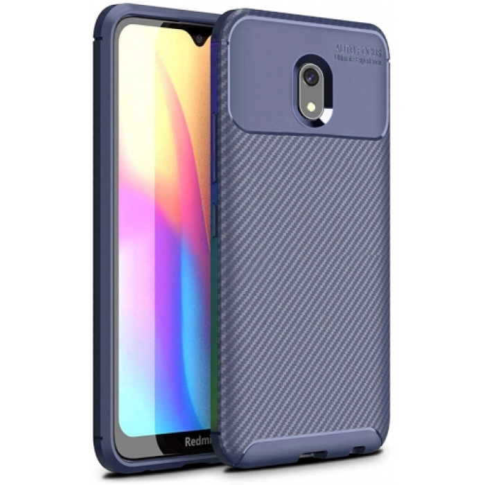 Xiaomi Redmi 8A Kılıf Silikon Parmak İzi Bırakmayan Karbon Soft Negro Kapak - Lacivert