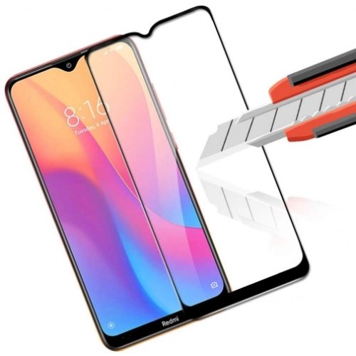 Xiaomi Redmi 8A Kırılmaz Cam Tam Kapatan Kenarları Kırılmaya Dayanıklı Cam Ekran Koruyucu - Siyah