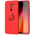 Xiaomi Redmi 9 Kılıf Renkli Silikon Yüzüklü Standlı Auto Focus Ravel Kapak - Kırmızı