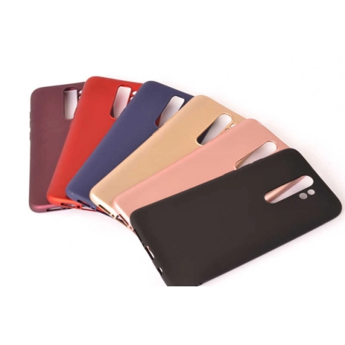 Xiaomi Redmi 9 Kılıf İnce Soft Mat Renkli Esnek Silikon Kapak - Gold