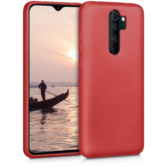 Xiaomi Redmi 9 Kılıf İnce Soft Mat Renkli Esnek Silikon Kapak - Kırmızı