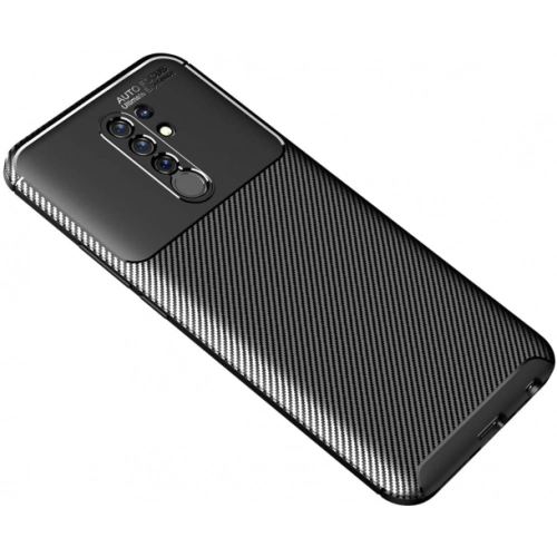 Xiaomi Redmi 9 Kılıf Silikon Parmak İzi Bırakmayan Karbon Soft Negro Kapak - Siyah