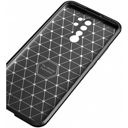 Xiaomi Redmi 9 Kılıf Silikon Parmak İzi Bırakmayan Karbon Soft Negro Kapak - Siyah