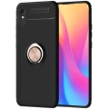 Xiaomi Redmi 9A Kılıf Renkli Silikon Yüzüklü Standlı Auto Focus Ravel Kapak - Rose Gold