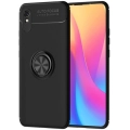 Xiaomi Redmi 9A Kılıf Renkli Silikon Yüzüklü Standlı Auto Focus Ravel Kapak - Siyah