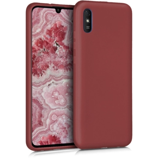 Xiaomi Redmi 9A Kılıf İnce Soft Mat Renkli Esnek Silikon Kapak - Mürdüm