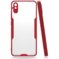 Xiaomi Redmi 9A Kılıf Renkli Silikon Kamera Lens Korumalı Şeffaf Parfe Kapak - Kırmızı